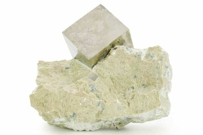 Natural Pyrite Cube In Rock - Navajun, Spain #361871
